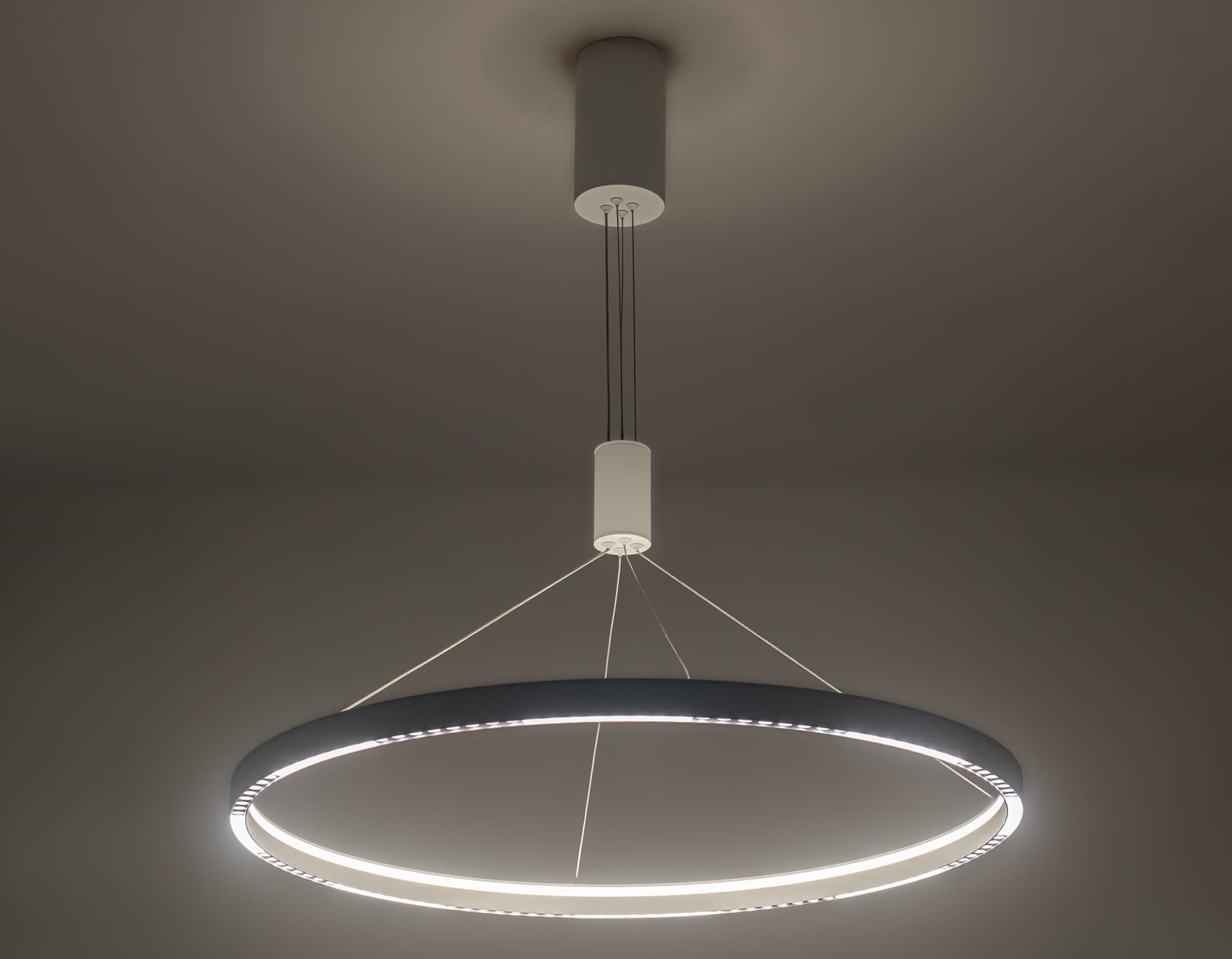 Ambrella Светильник подвесной светодиодный FL5855 WH белый 40W 3000K/4200K/6400K D800*860 (без ПДУ) — миниатюра 3