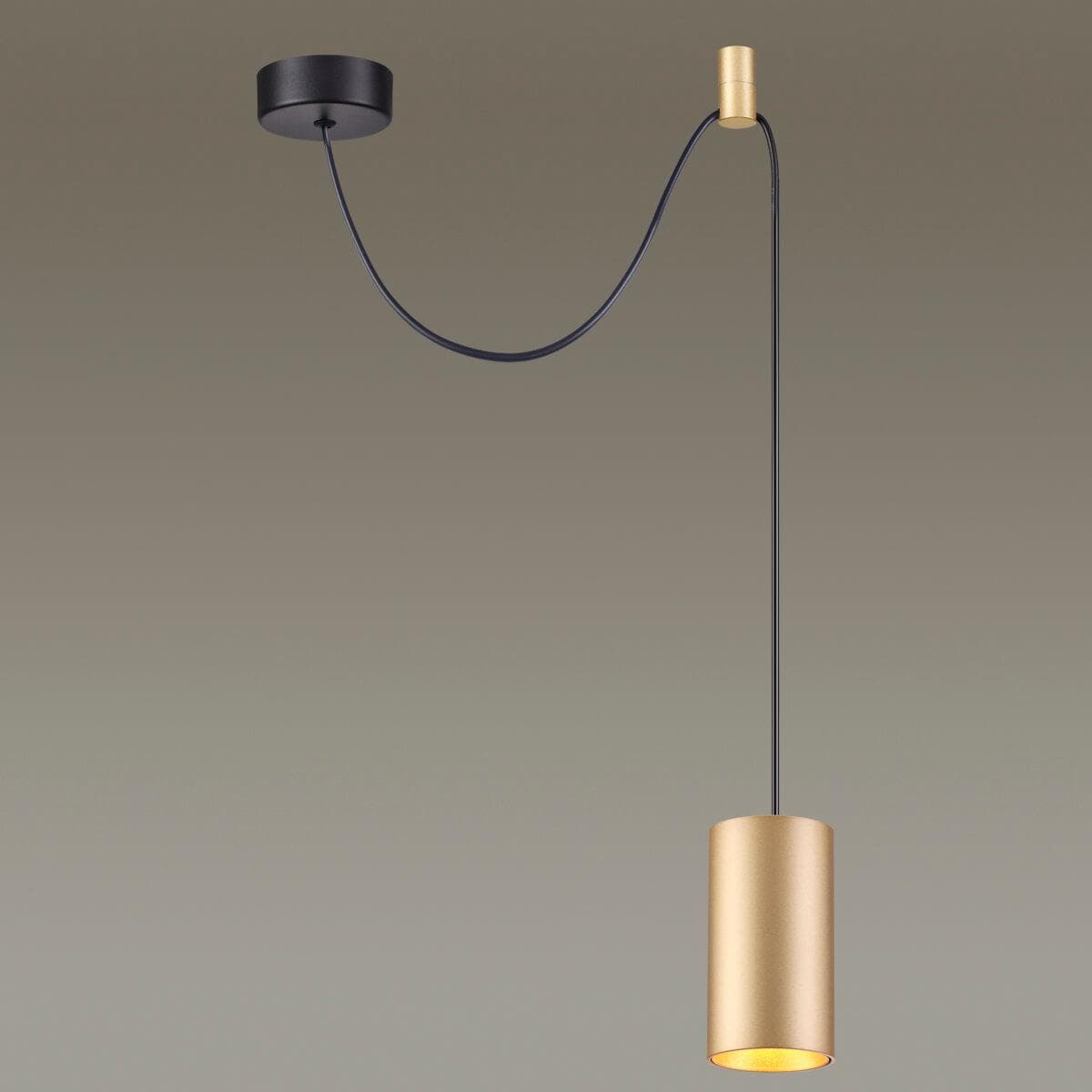 Odeon Light 3898/1 ODL20 41 черный/золотистый/металл Подвеной св-к с доп. креплением GU10 50W LUCAS — миниатюра 3