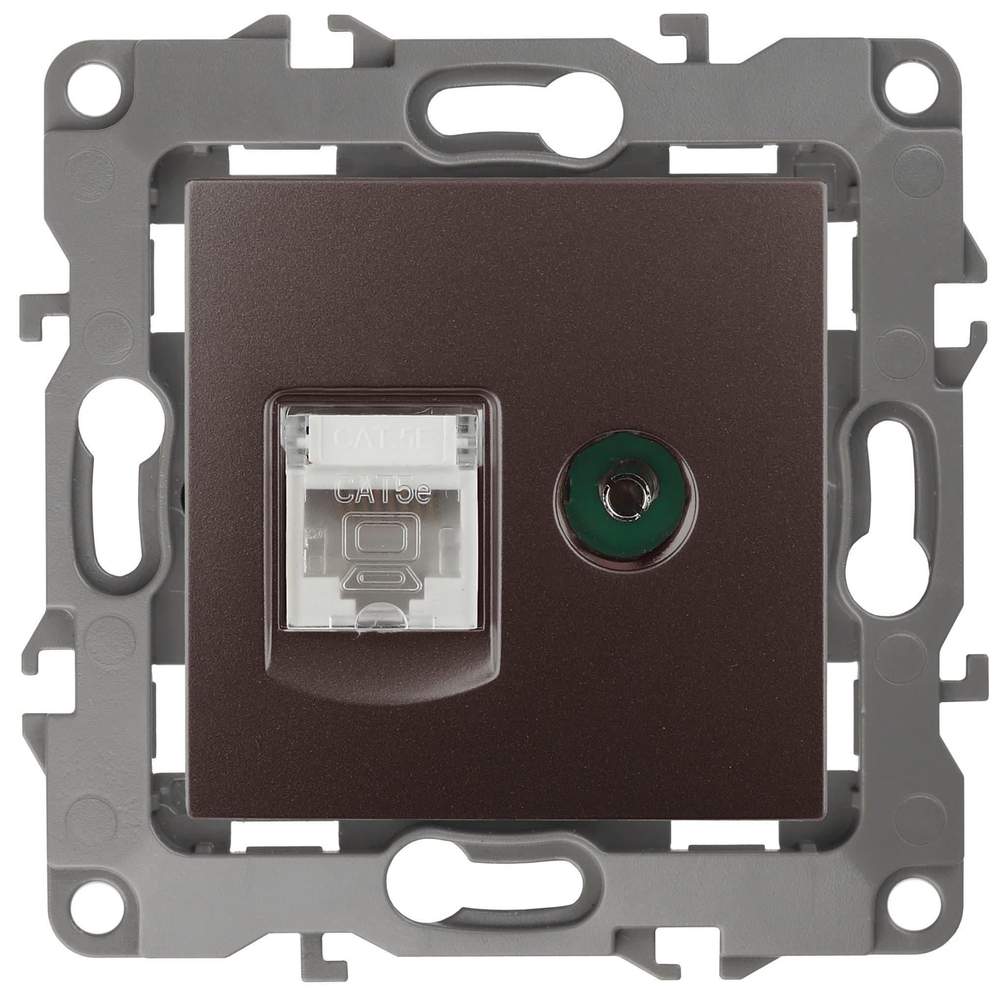 ЭРА 12-3110-13 Бронза Розетка комбинированная RJ45+TV, IP20, 12