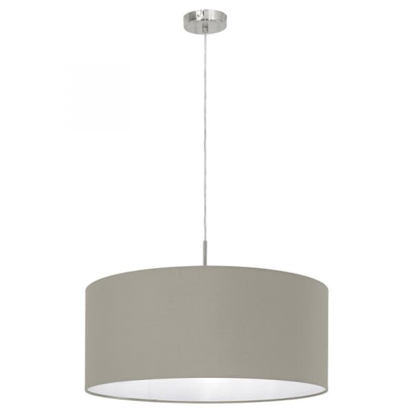 Eglo EG_31576 Подвес PASTERI, 1х60W (E27), O530, никель мат./текстиль, серо-коричневый — миниатюра 1