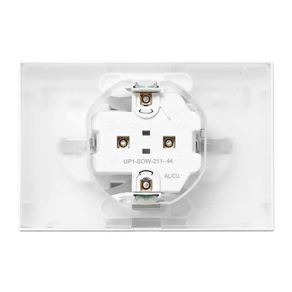 EKF Механизм розетки двойной, 16А, IP44, с заземлением, со шторками, с рамкой, с крышками, белый Эпика — миниатюра 13