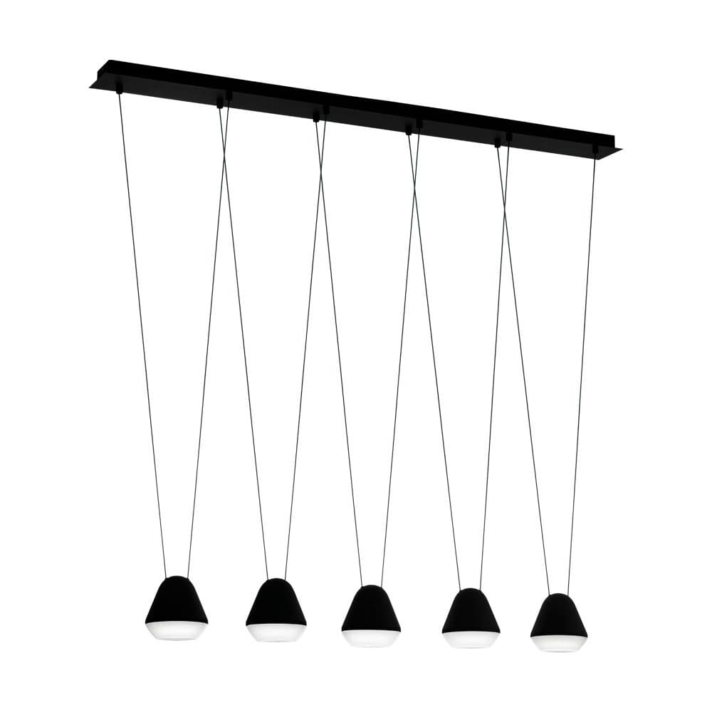 Eglo 99013 Светодиодный подвес PALBIETA, 5x3W(GU10-LED), сталь, черный/пластик, прозрачный, сатиновый
