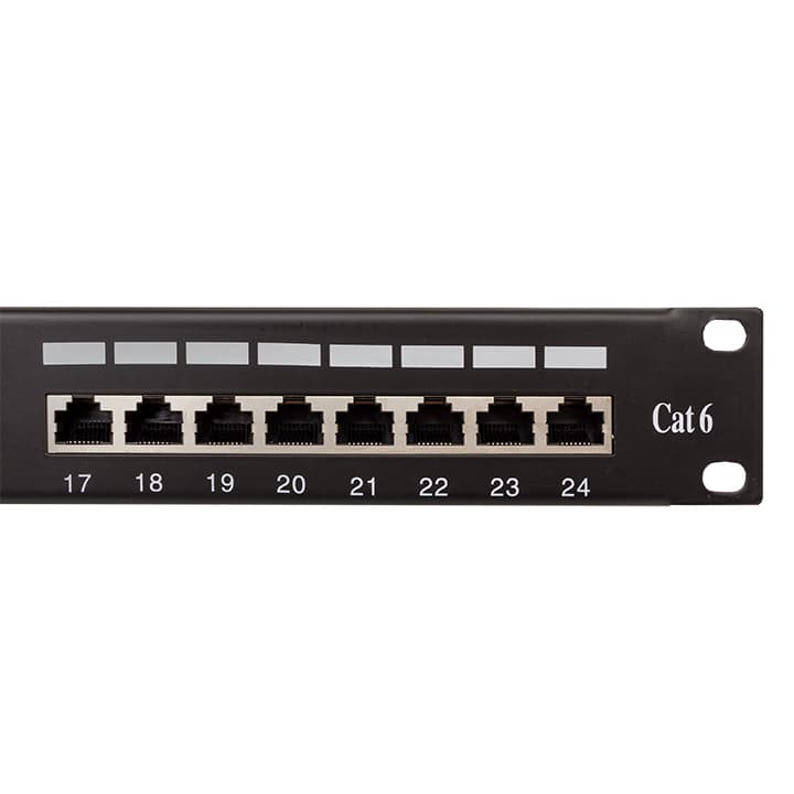 EKF Патч-панель TERACOM CS 19'' Cat.6 1U полный экран STP 24 порта RJ-45 Dual IDC с органайзером — миниатюра 6