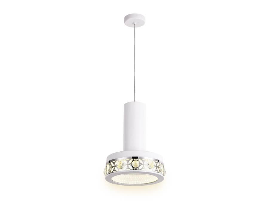 Ambrella Подвесной светодиодный светильник FA9488 WH/CH белый/хром 4200K 18W D200*590 (без ПДУ) — миниатюра 3