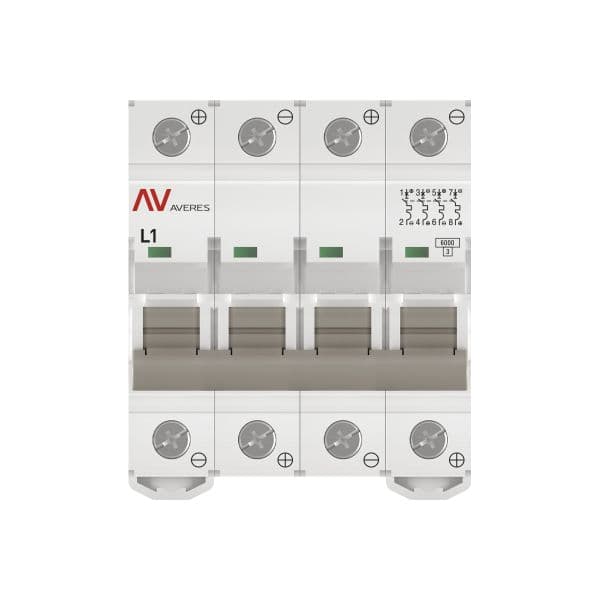 EKF Выключатель автоматический AV-6 DC 4P 1A (L) 6kA AVERES — миниатюра 3