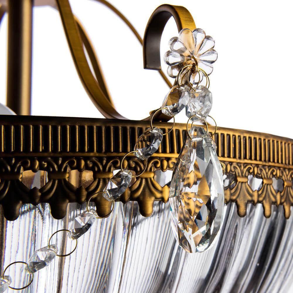 Arte Lamp Schelenberg Латунь/Прозрачный Светильник потолочный 40W E14 A4410PL-3SR — миниатюра 6