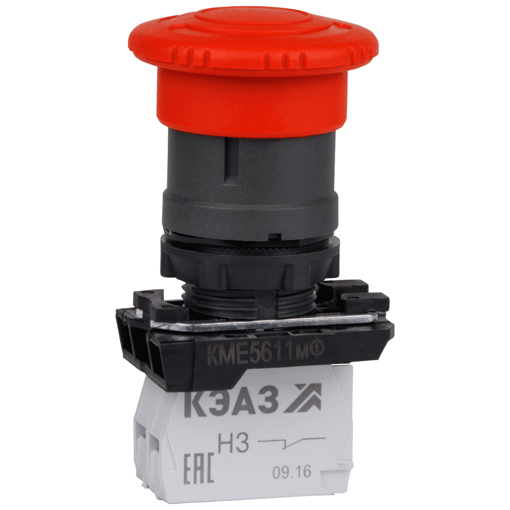 КЭАЗ Кнопка КМЕ5611мФ-красный-1но+1нз-гриб-IP65