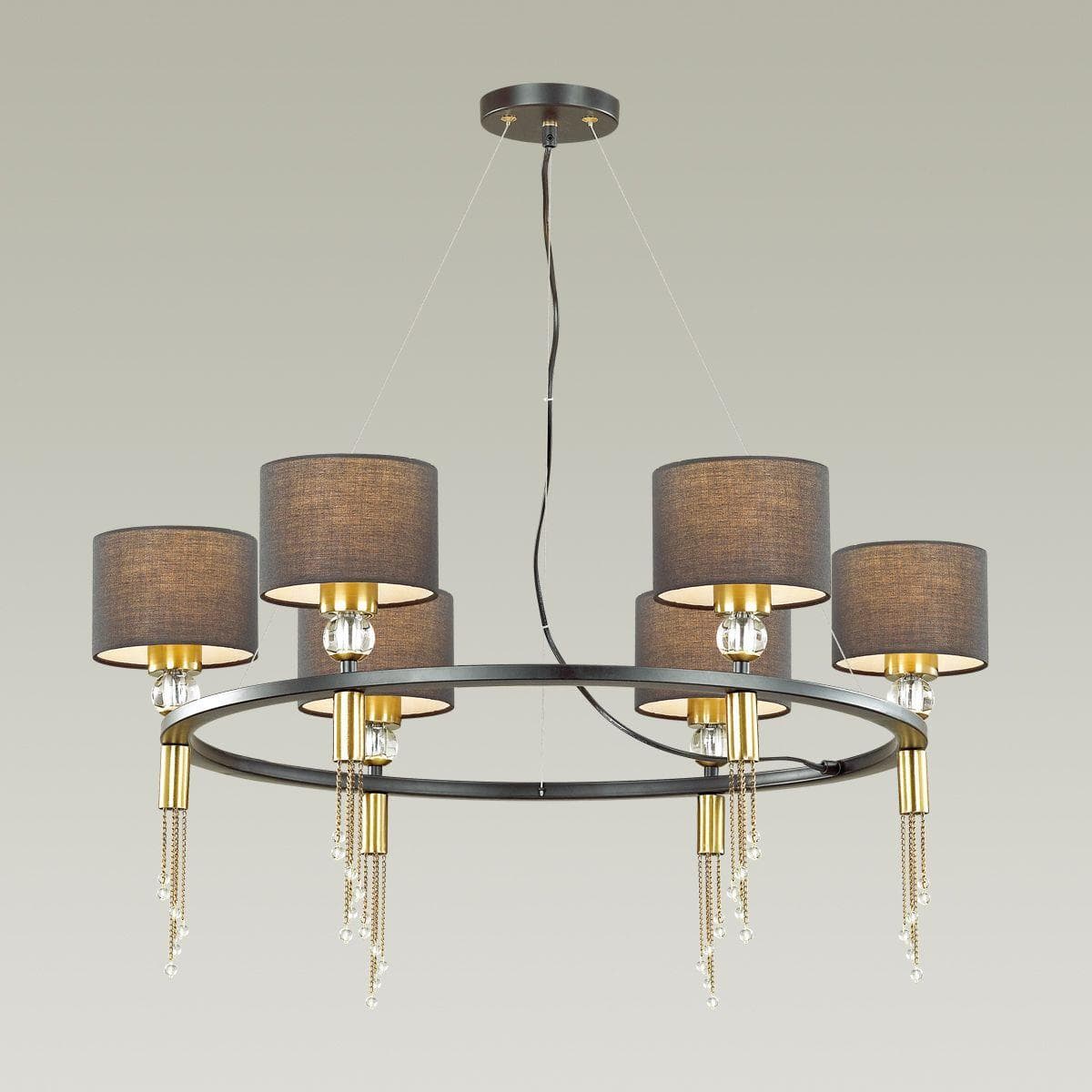 Lumion 4516/6 NEOCLASSI LN21 116 античная латунь, черный Люстра E27 6*60W 220V SANTIAGO — миниатюра 4