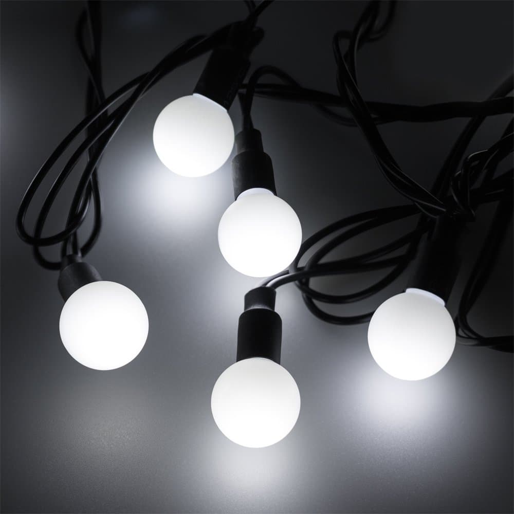 Arlight Светодиодная гирлянда ARD-BALL-CLASSIC-D23-10000-BLACK-80LED WHITE (230V, 3.5W) (Ardecoled, IP65) 025601 — миниатюра 1