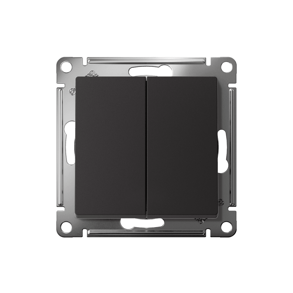Systeme Electric AtlasDesign Карбон Выключатель 2-клавишный, сх.5, 10АХ, мех., быстрозажим. клем. — миниатюра 3