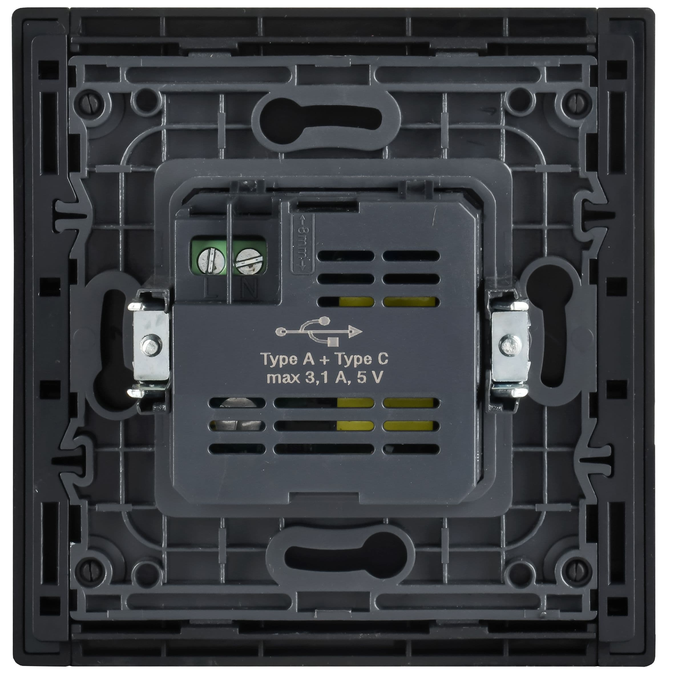 IEK FORTE&PIANO Металл Розетка USB A+C 3,1А FP750M ник. — миниатюра 3