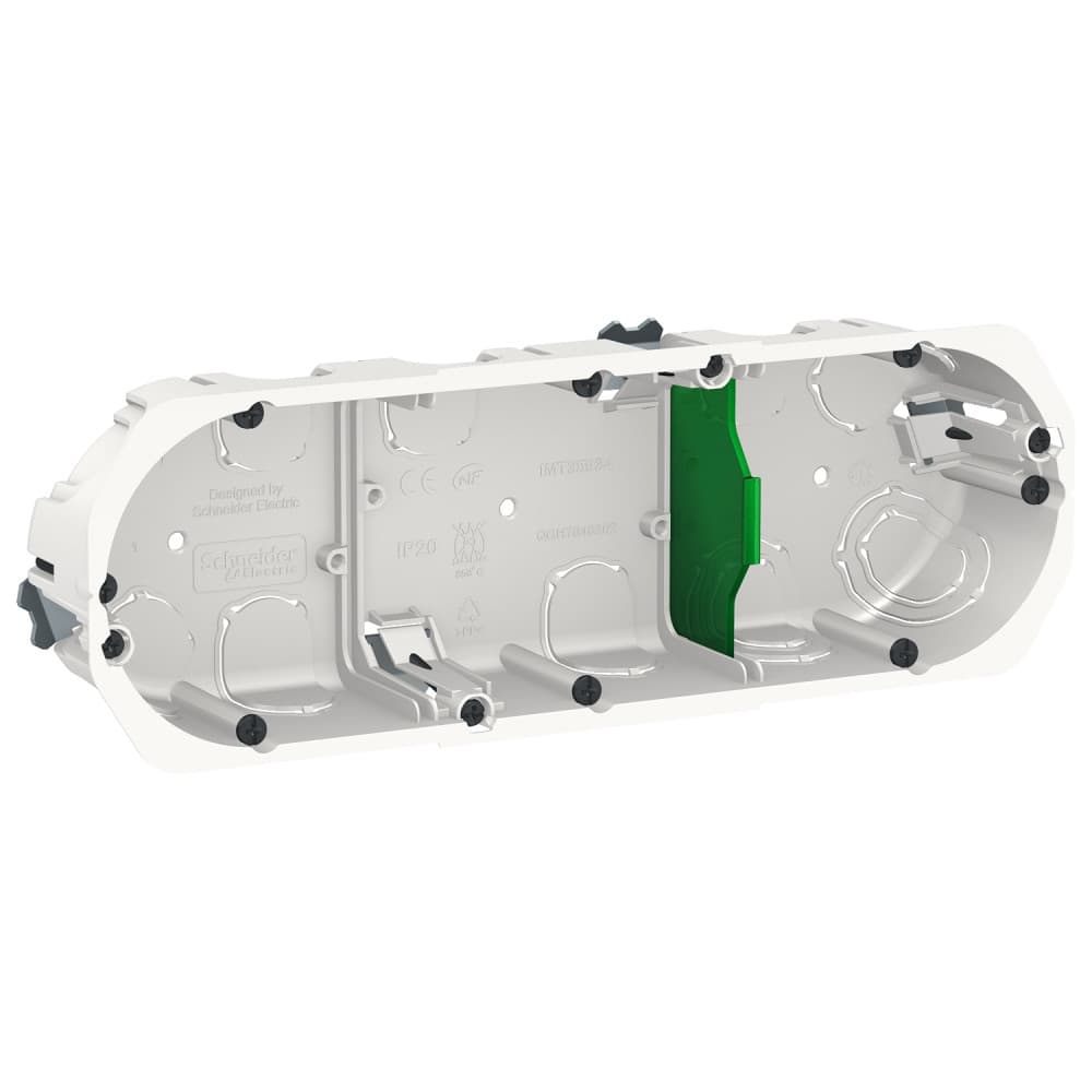 Schneider Electric Коробка 3 поста глубина 40мм д/полых стен белая