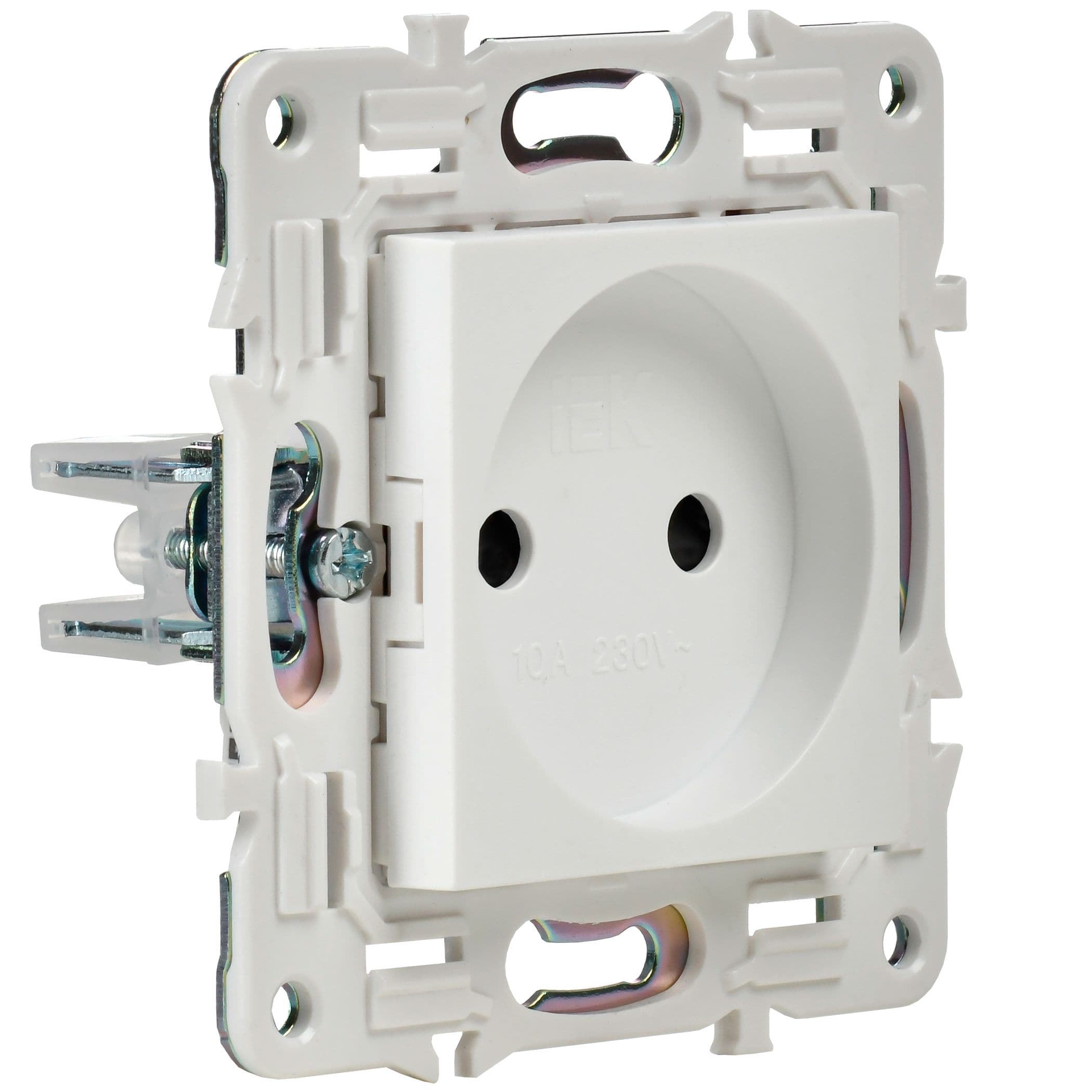 IEK SKANDY Арктический белый Розетка б/з 10А SK-R02W — миниатюра 3