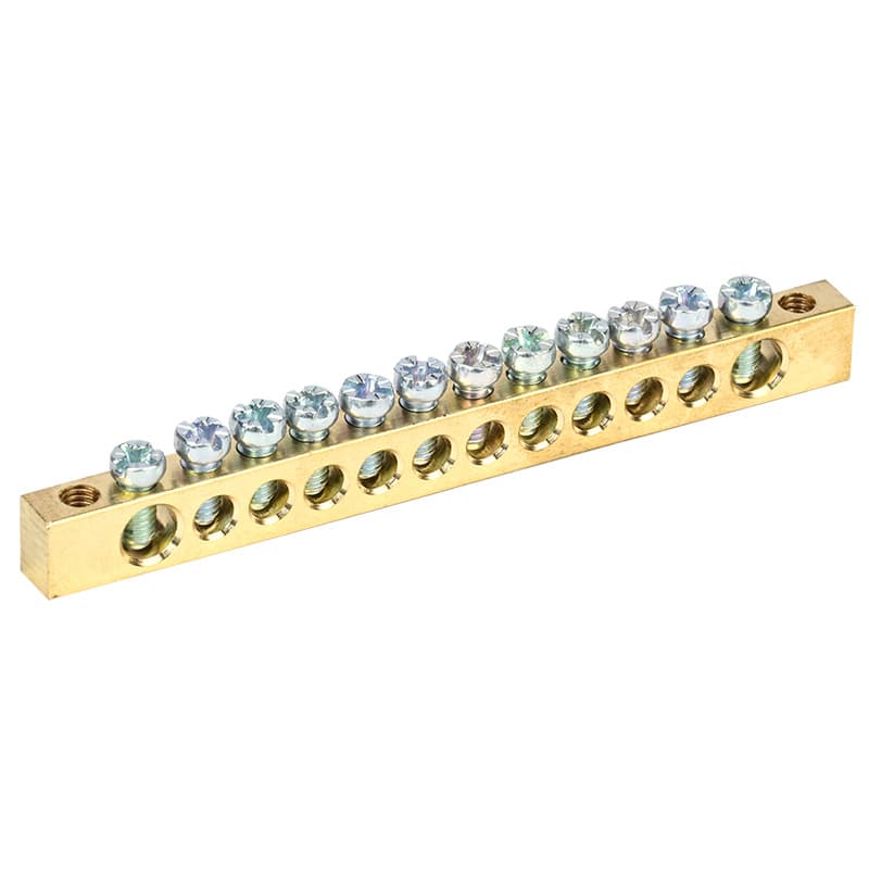 Шина PEN «земля-ноль» 6х9 мм 12/2 (12 групп/крепеж по краям) Rexant 11-2368