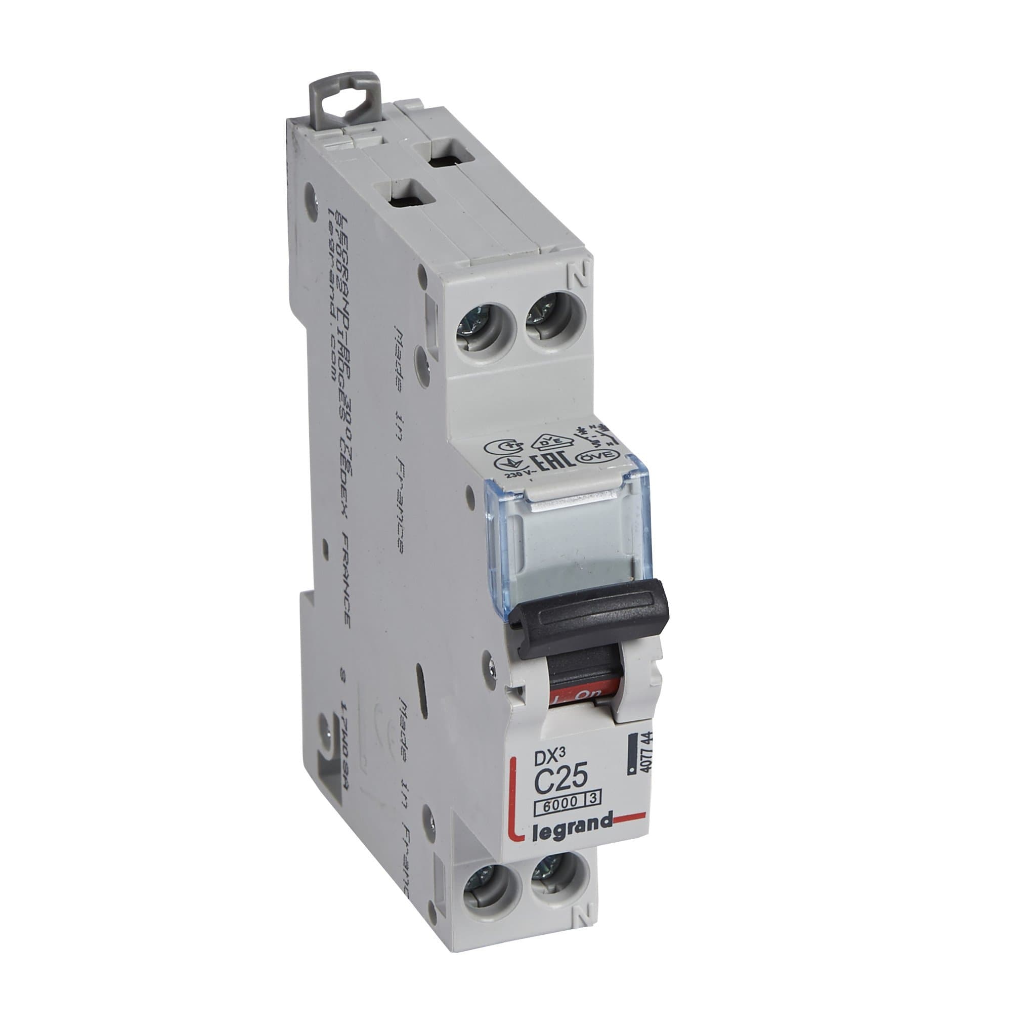Legrand DX3 Автоматический выключатель 1P+N 25А (С) 6kA/10кА 407744