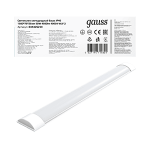 Gauss Светильник светодиодный IP40 1492*75*25мм 50W 4500lm 4000K WLF-2 сталь 1/20 844426250 — миниатюра 1
