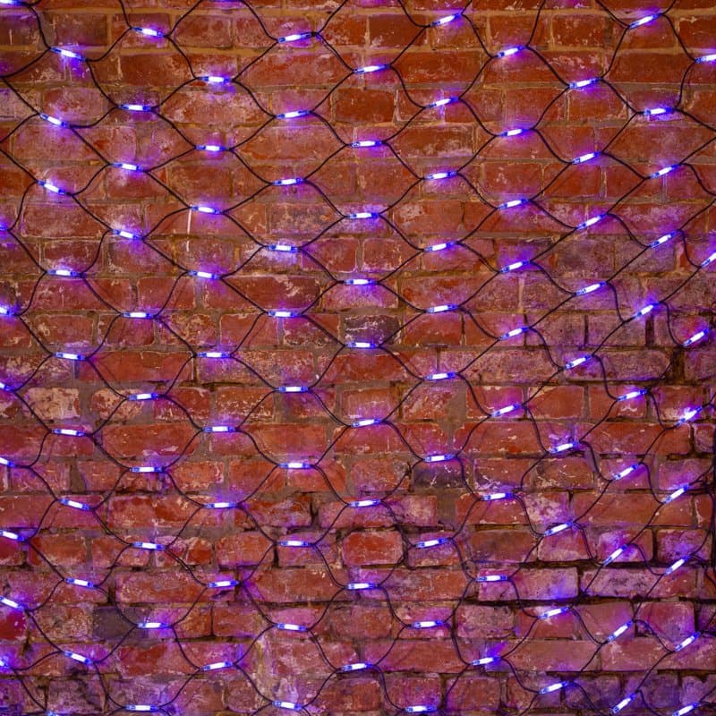 NEON-NIGHT Гирлянда "Сеть" 2x1,5м, черный КАУЧУК, 288 LED Белые/Синие 217-113