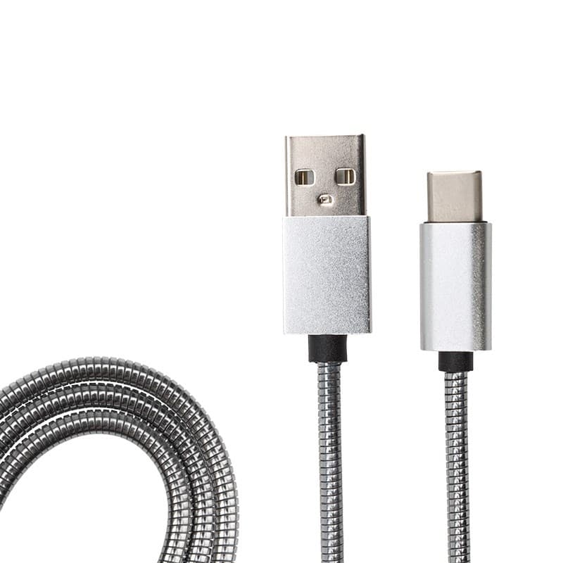 Шнур USB 3.1 type C (male)-USB 2.0 (male) в гибкой металлической оплетке 1 м Rexant 18-1886
