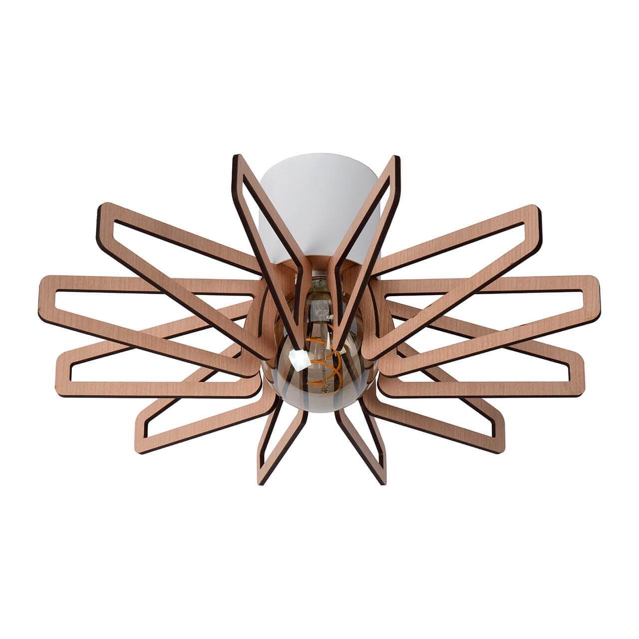 Lucide ZIDANE Светильник потолочный 77184/45/31 E27/15W White/Light Wood — миниатюра 1