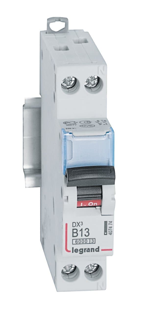 Legrand DX3 Автоматический выключатель 1P+N 13А (B) 6kA/10кА 407474 — миниатюра 1