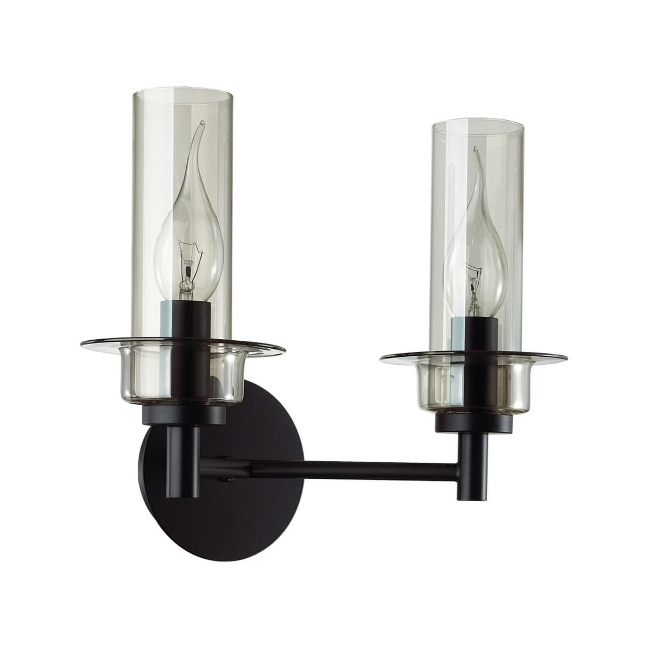 Lumion 6555/2W CLASSI LN24 черный/дымчатый/металл/стекло Бра E14 2*40W 220V MADONNA