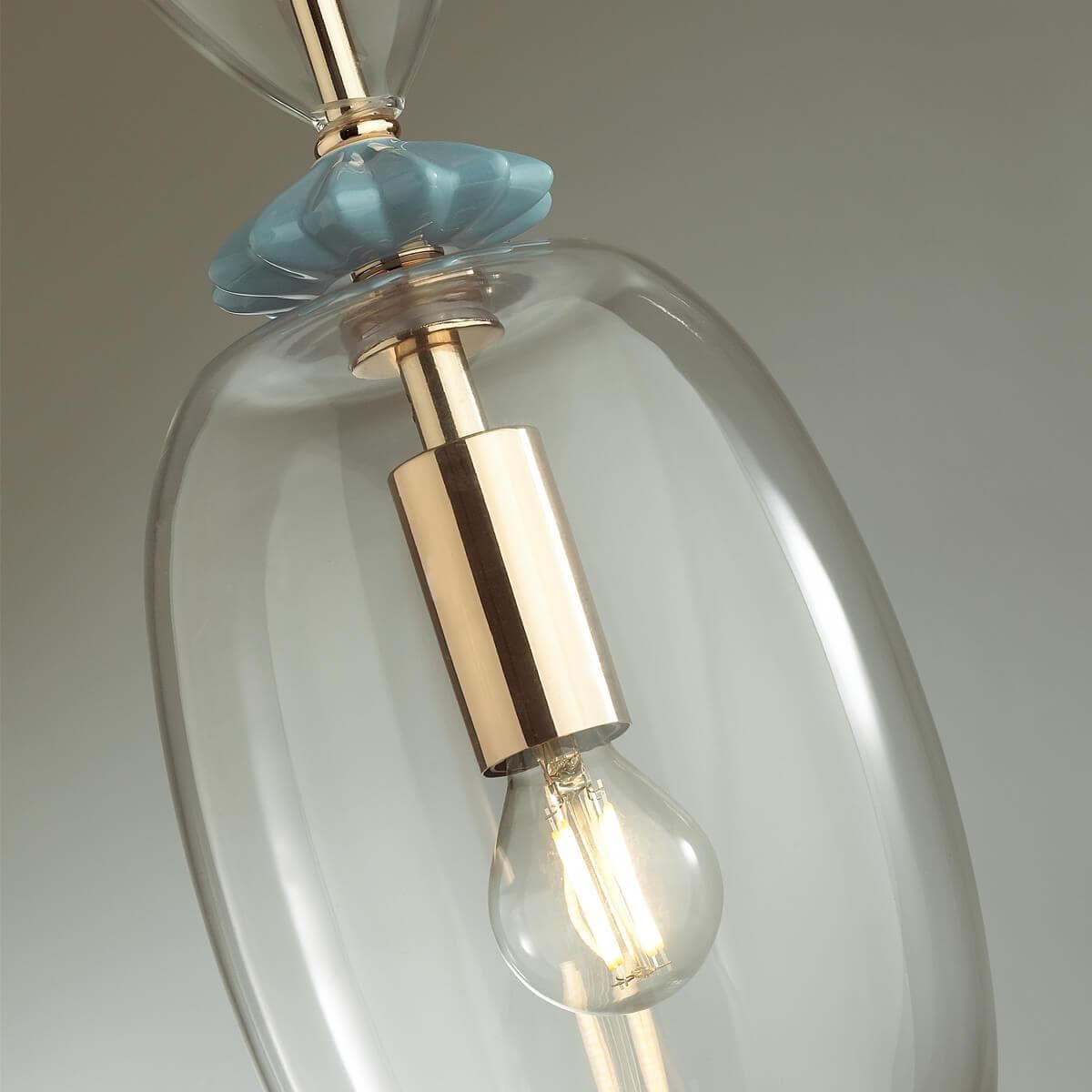 Odeon Light 4855/1B CLASSIC ODL_EX21 золото/раноцветн./керамика/стекло Подвес E14 1*40W BIZET — миниатюра 5