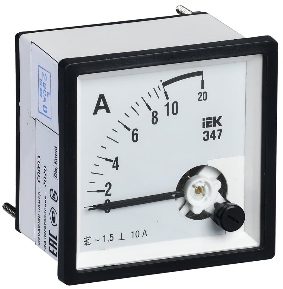 IEK Амперметр Э47 10А кл. точн. 1,5 96х96мм — миниатюра 1