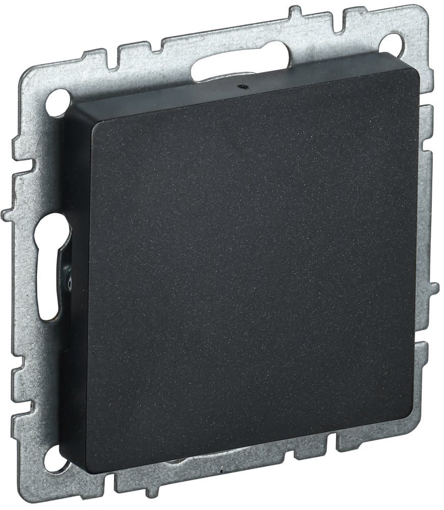 IEK BRITE BASE Черный Заглушка c суппортом МЗ10-БрЧ