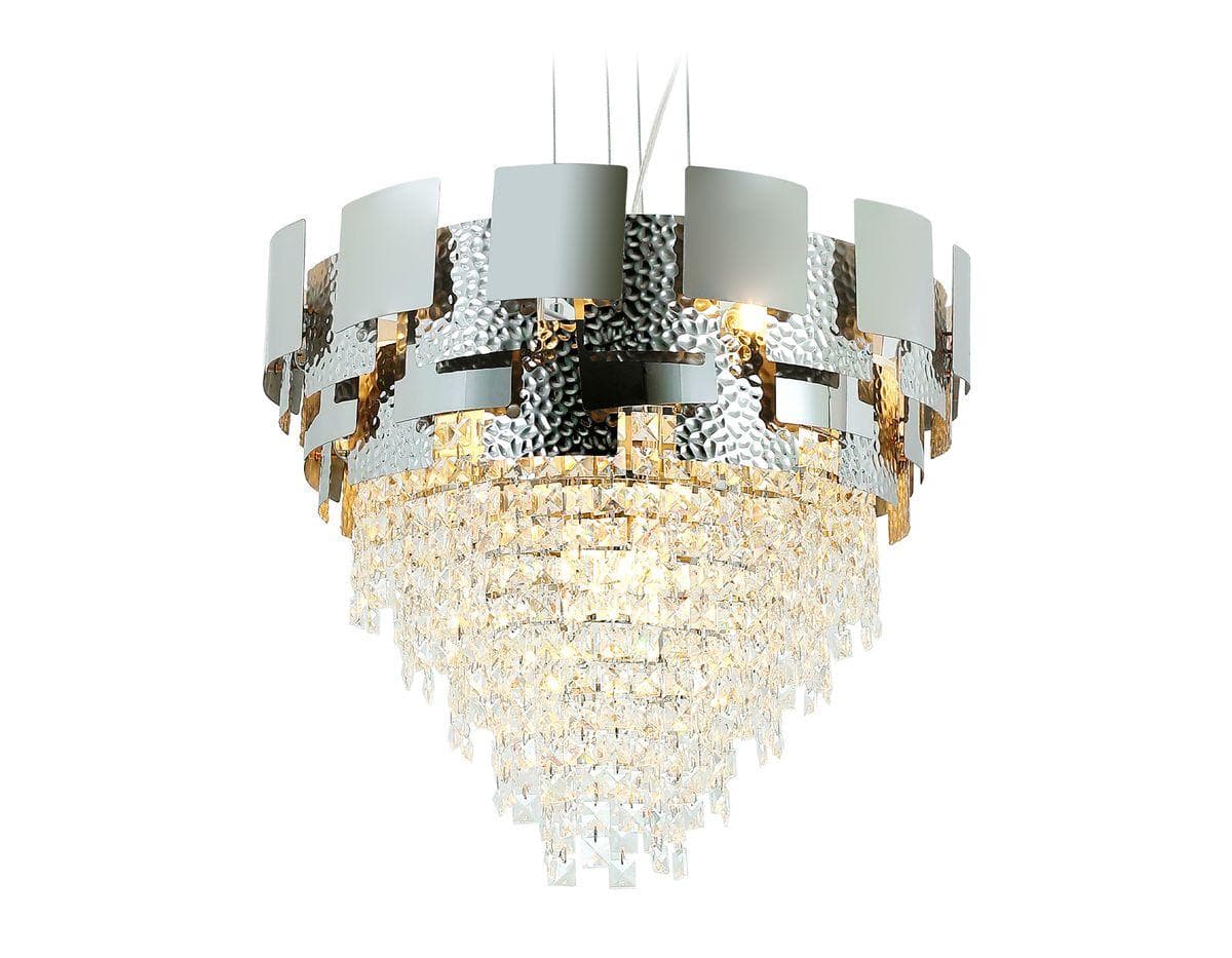 Ambrella Подвесная хрустальная люстра TR5242/9 SL/CL серебро/прозрачный E14/9 max 40W D600*840 — миниатюра 4