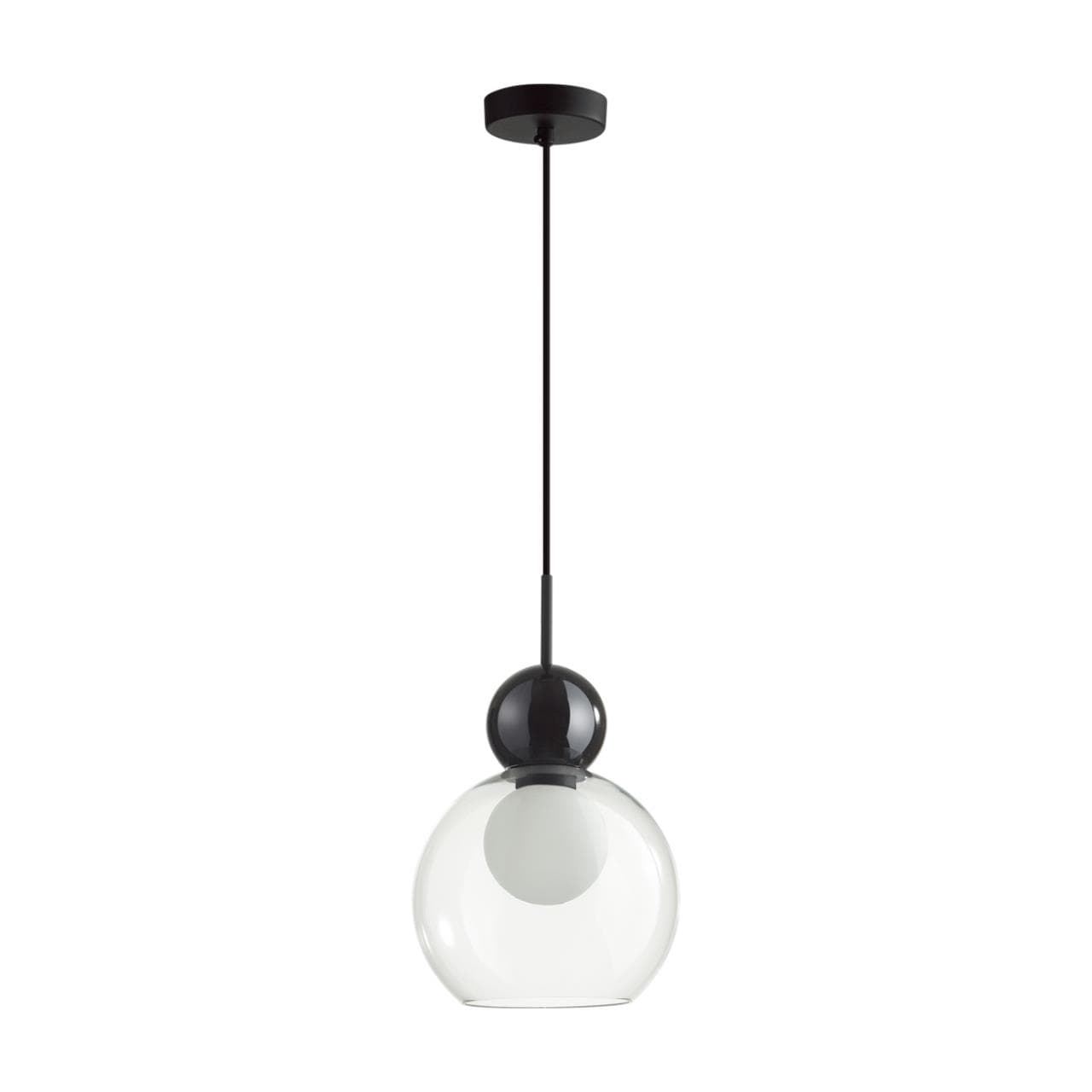 Odeon Light 5021/1 MODERN ODL23 293 черный/прозрачный/белый матовый металл/стекло Подвес G9 LED 5W BLACKY