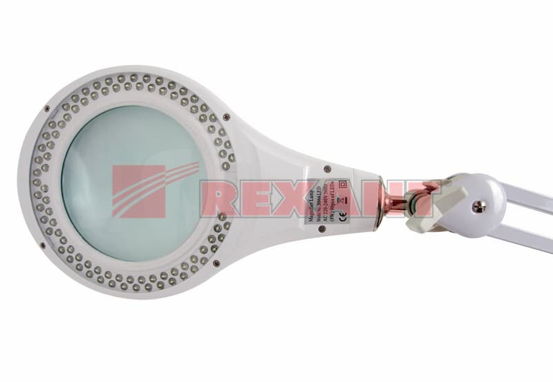 Лупа на струбцине круглая 5D с подсветкой 90LED, белая Rexant 31-0403 — миниатюра 2