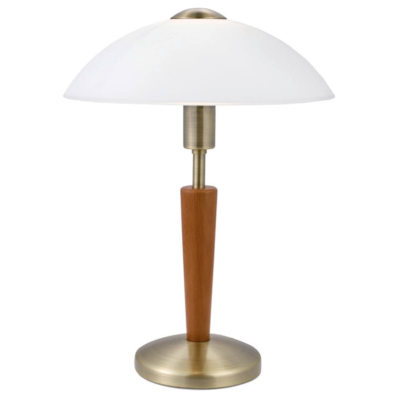 Eglo Лампа настольная SOLO 1 с сенсорн. диммером, 1X60W (E14), дерево/бронза 87256