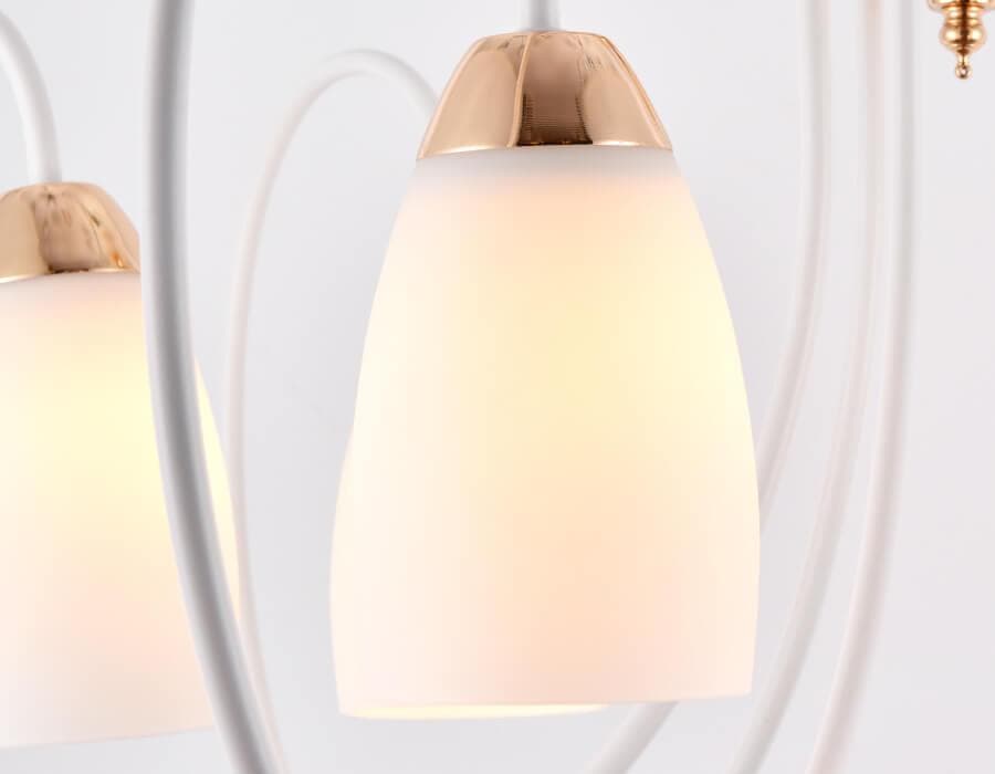Ambrella Потолочная люстра TR3120/6 WH/GD белый/золото E27 max 40W D850*480 — миниатюра 3