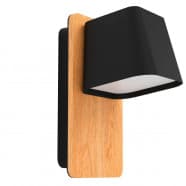 Eglo 390009 Бра RUSCIO, 1x40W, E27, L140, H255, A170, сталь, дерево, черный, коричневый/сталь, черный, белый