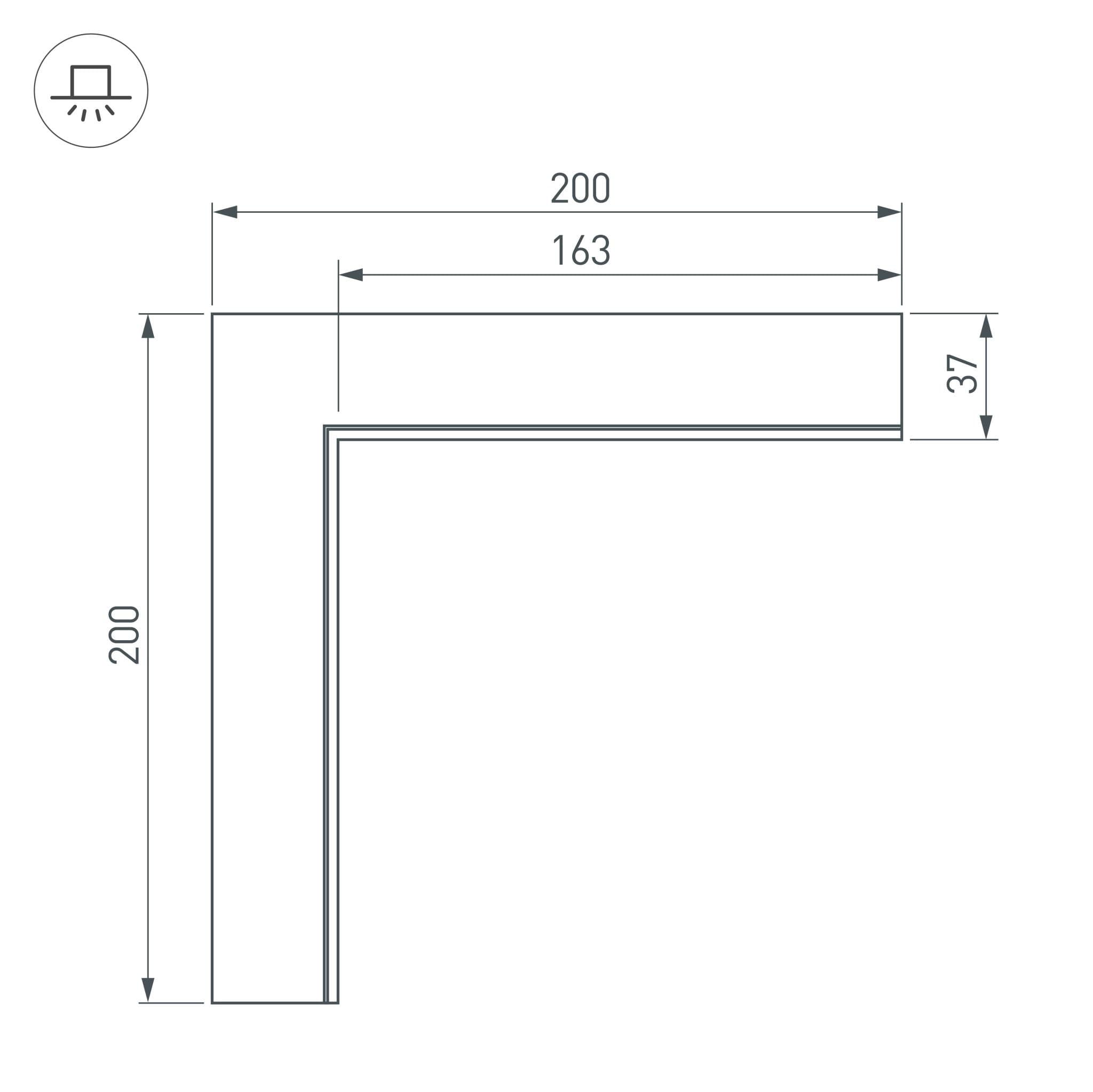 Arlight Угол SL-LINIA45-FANTOM внутренний (Металл) 030103 — миниатюра 2