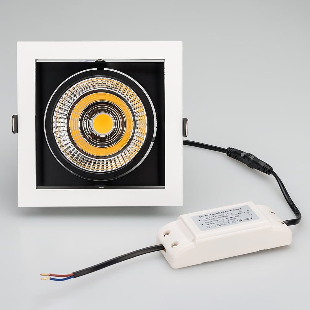 Arlight Светильник CL-KARDAN-S152x152-25W Warm3000 (WH-BK, 30 deg) 024984 — миниатюра 7