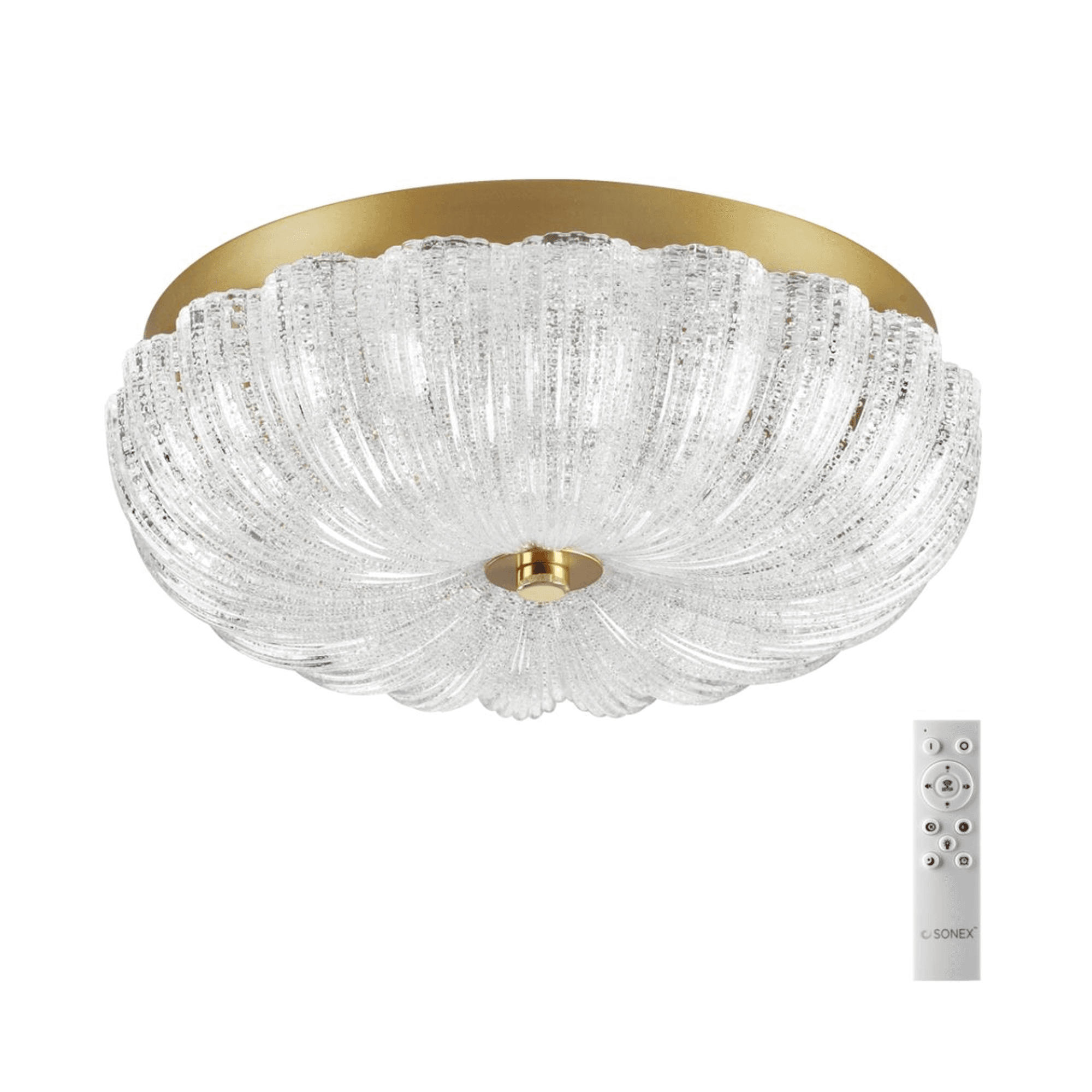 Sonex 7719/36L PIKO LED Светильник металл/стекло/прозрачный/золотой LED 36Вт 3000-6500K D300 IP20 пульт ДУ TESORO