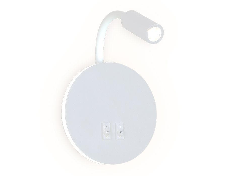 Ambrella Настенный светодиодный светильник с выключателем FW295 SWH белый песок LED 6400К+4200K 6W+3W D150*163 — миниатюра 2