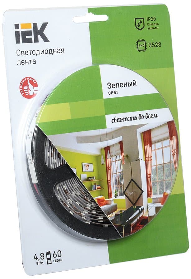 IEK Лента LED 5м блистер LSR-3528G60-4.8-IP20-12V -eco