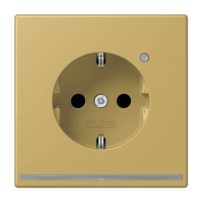 JUNG SCHUKO-розетка с LED подсветкой, латунь Classic ME1520-OCLNW