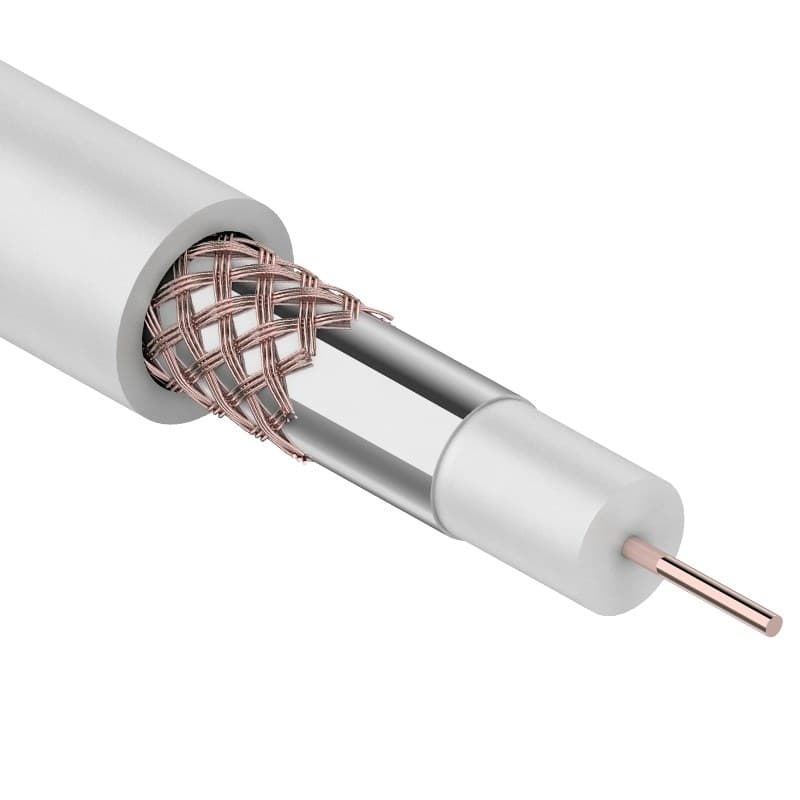 Кабель RG-59U+CU, (64%), 75 Ом, 305м., белый Rexant 01-2651 — миниатюра 1