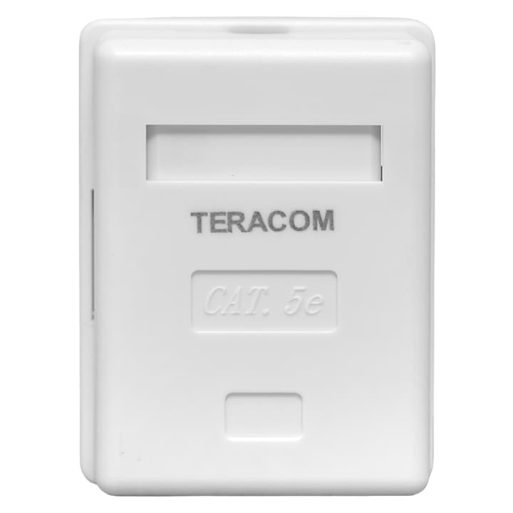 EKF Розетка настенная TERACOM Cat.5E неэкранированная 1 порт RJ-45 Dual IDC белая — миниатюра 2