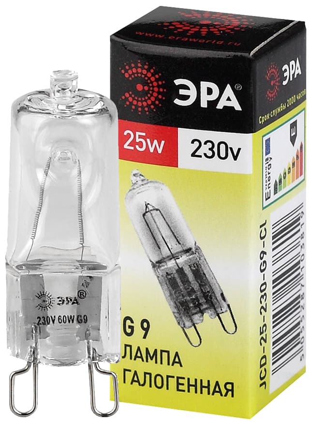 ЭРА Лампочка галогенная Б0062112 G9-JCD-25-230V-CL G9 25Вт капсула теплый белый свет LM