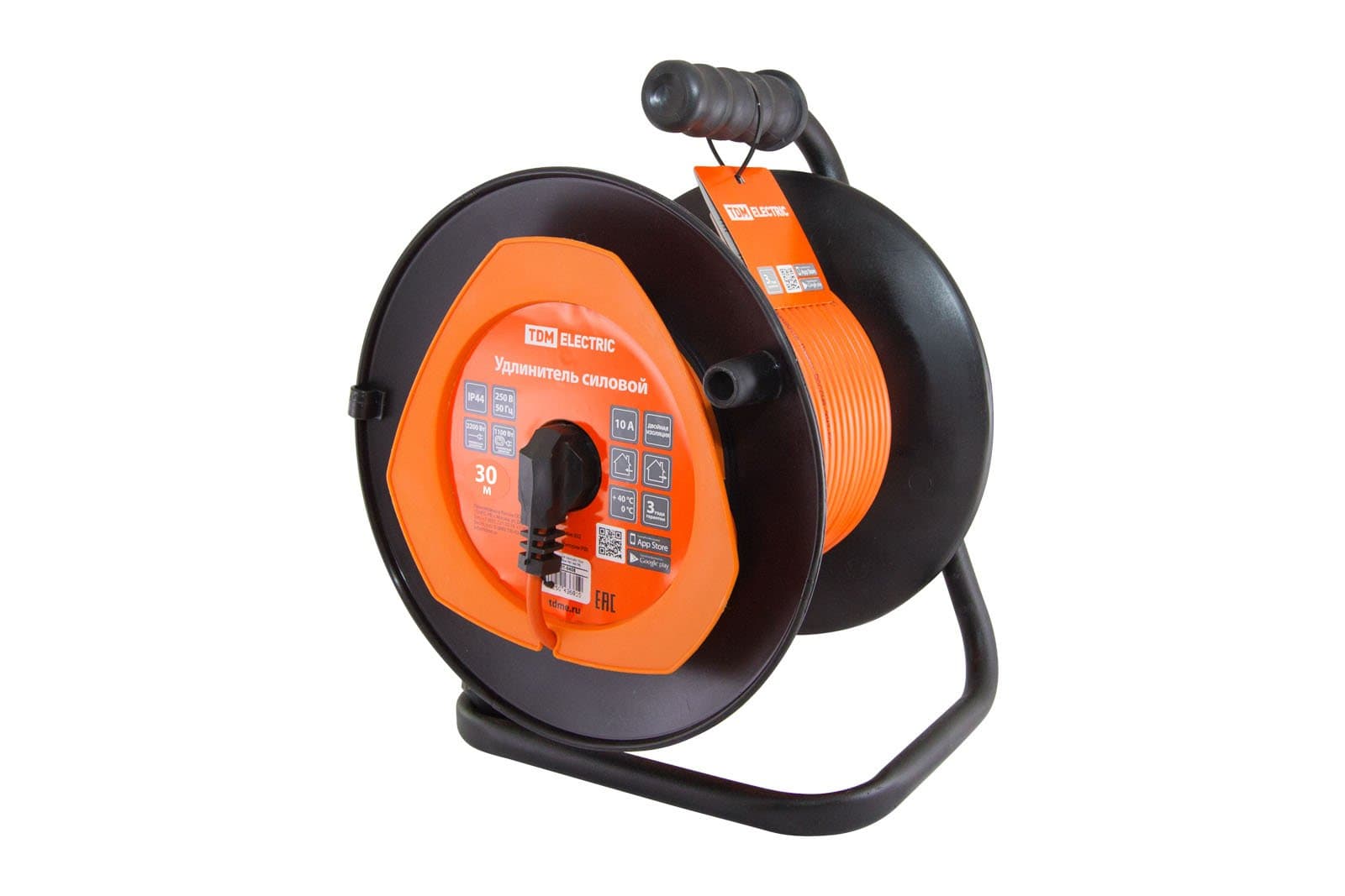 TDM Удлинитель силовой УКз10-001 (штепс. гнездо/30м ПВС 3х0,75) SQ1301-0409