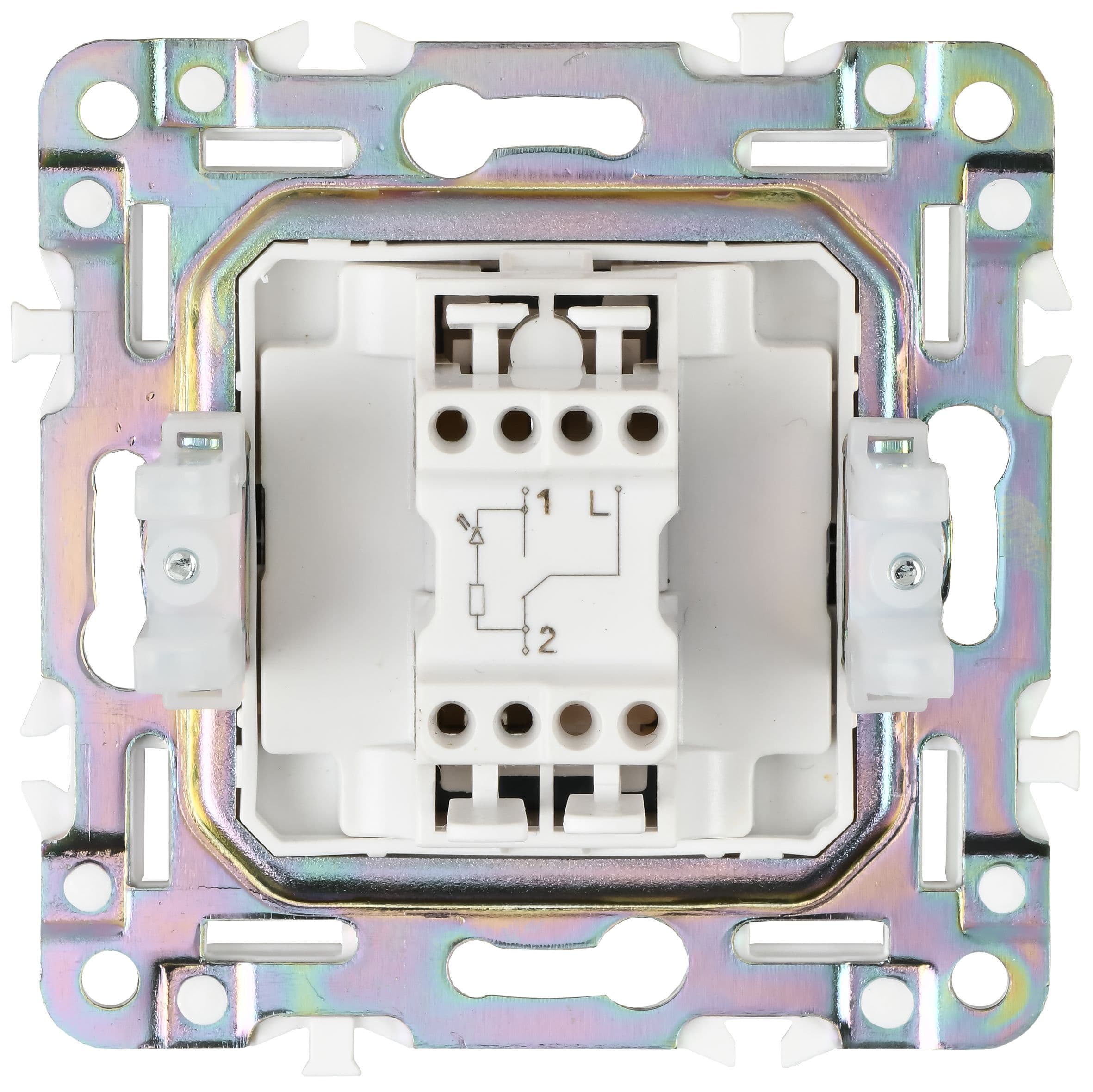 IEK SKANDY Серый Выключатель 1-клавишный проходной 10А SK-V02Gr — миниатюра 3