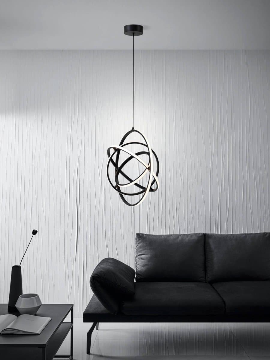 Eglo RETORNIO Подвес светодиодный с димм., 43W(LED), Ø580, H1200, 6200lm, сталь, алюминий, черный/пластик, белый 39893 — миниатюра 2