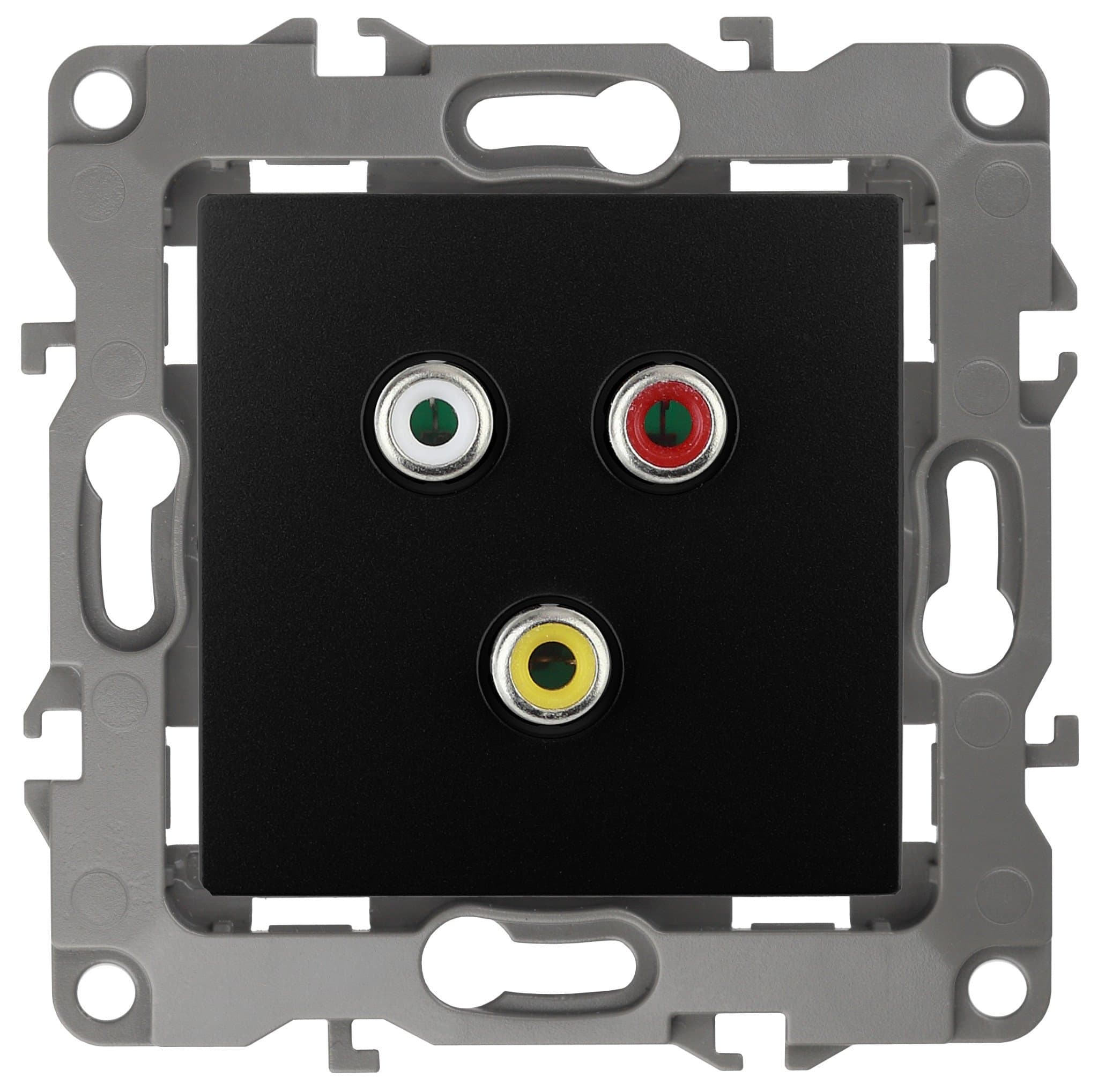 ЭРА 12-3113-05 Антрацит Розетка RCA, IP20, 12 Б0027475