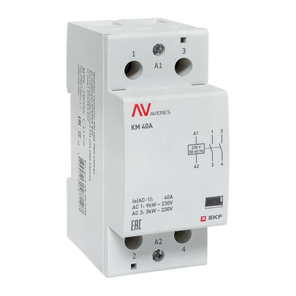 EKF Контактор модульный КМ 40А 2NO 230В АС (2 мод.) AVERES