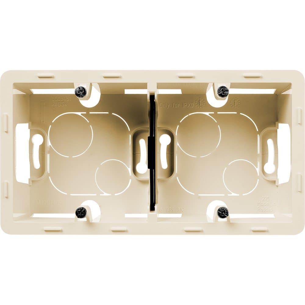 Legrand INSPIRIA Слоновая кость Коробка накладного монтажа - 2 поста 673991 — миниатюра 1