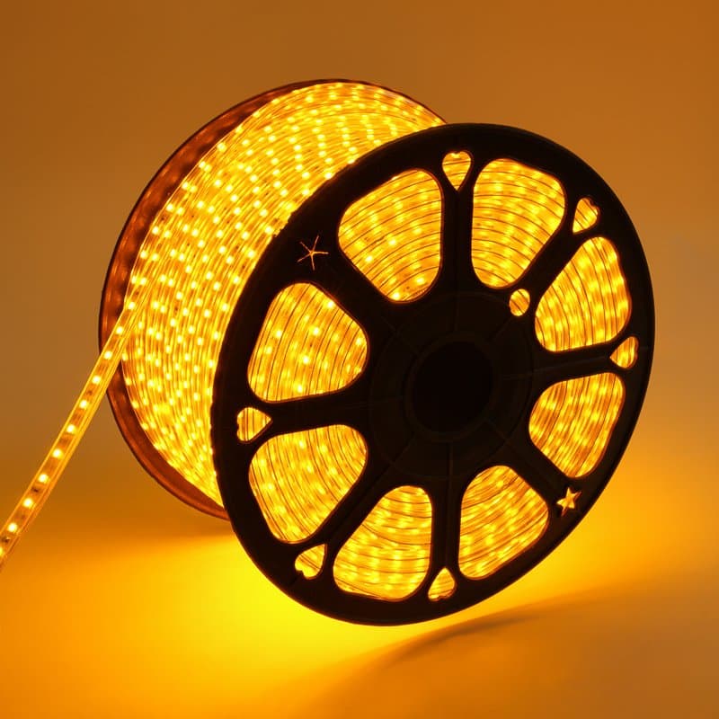 REXANT LED лента 220В, 13*8 мм, IP65, SMD 5050, 60 LED/m Желтая 142-102